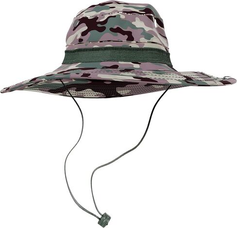BaHoki Essentials Military Style Bucket Hat - Camo Outdoor Hat with Adjustable Strap - Wide Brim Safari Hat in Saudi Arabia