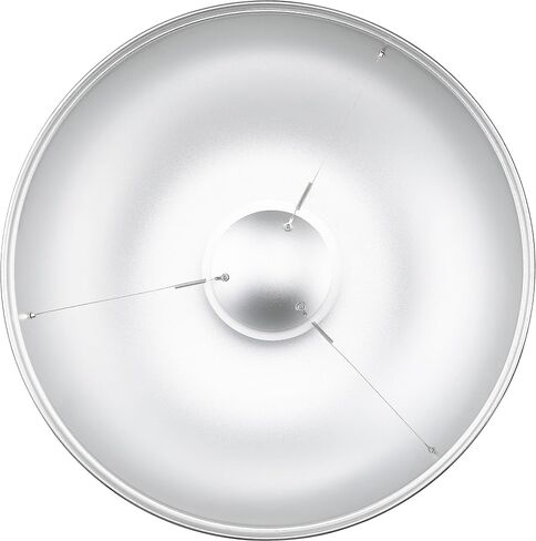 طبق Godox BDR-S55 Pro Beauty Dish فضي 54 سم (21.3 بوصة) حامل بوينز - صورة عالية التباين ومعدل إضاءة عصري مع عاكس مركزي وحامل بوينز على شكل حرف S in Kuwait
