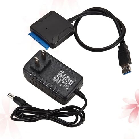 Homoyoyo USB 3.0 to Serial Ata Adapter Cable for 3.5 Inch Hard Drive, Plug and Play Hard Drive Data Cable with 12v 2a Power Supply, Lightweight and Easy to Carry for Laptop and External in Saudi Arabia