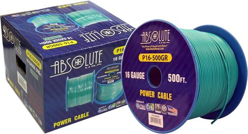 Absolute USA P16-500GR 16 Gauge 500-Feet Spool Primary Power Wire Cable (Green) in Saudi Arabia