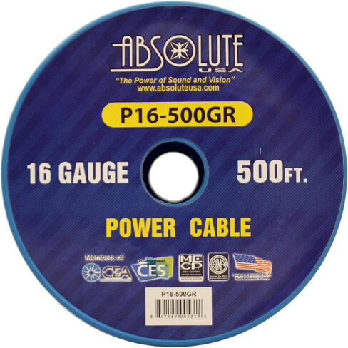Absolute USA P16-500GR 16 Gauge 500-Feet Spool Primary Power Wire Cable (Green) in Saudi Arabia