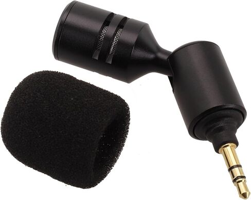 Foldable for mini Microphone with Straight 3.5mm Connector for Phone Computer Soundcard Flexible Design for Stage Recording Meeting Online Chat(4 Pole) in Saudi Arabia