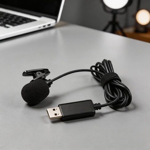 USB Lavalier Lapel Microphone with 2m Cable Omni-Directional Clip Mic for PC Smartphone DVD Car Player Recording in Saudi Arabia