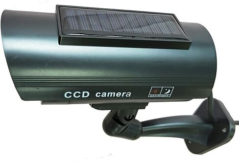 Dummy Fake Security Camera Solar Powered Simulated Bullet CCTV Surveillance with Realistic Red Flashing LED Light Indoor Outdoor 4PACK in Kuwait