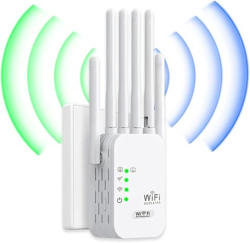 2026 WiFi Extender Booster,WiFi Repeater,Covers Up to 11000 Sq.ft and 50 Devices,Internet Booster - with 2 Ethernet Ports, Quick Setup, Home Wireless Signal Booster in Saudi Arabia