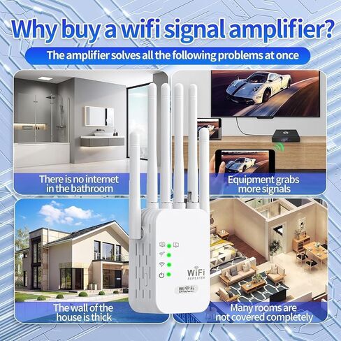 2026 WiFi Extender Booster,WiFi Repeater,Covers Up to 11000 Sq.ft and 50 Devices,Internet Booster - with 2 Ethernet Ports, Quick Setup, Home Wireless Signal Booster in Saudi Arabia