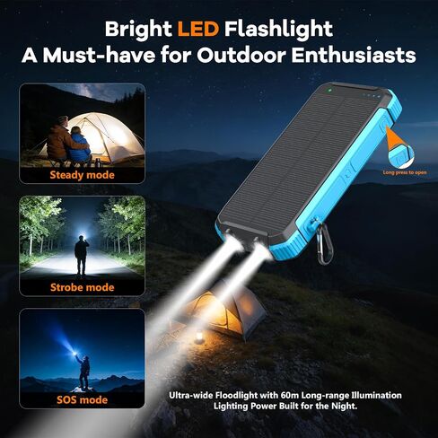 Solar Charger Power Bank 20000mAh, Portable Wireless Charger for iphone in Kuwait