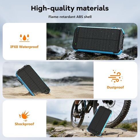 Solar Charger Power Bank 20000mAh, Portable Wireless Charger for iphone in Kuwait