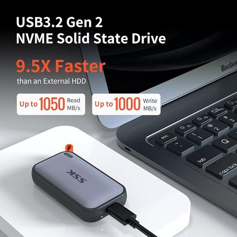 SSK Portable SSD 500GB External Solid State Hard Drive USB C Up to 1050MB/s (Pack of 2) in Kuwait