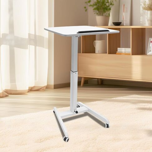 Mobile Lectern Laptop Workstation Height Adjustable Rolling Stand Tilting in Kuwait