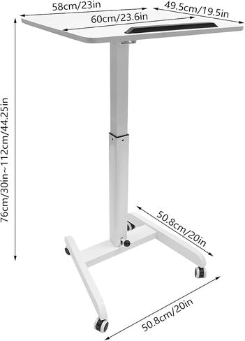 Mobile Lectern Laptop Workstation Height Adjustable Rolling Stand Tilting in Kuwait