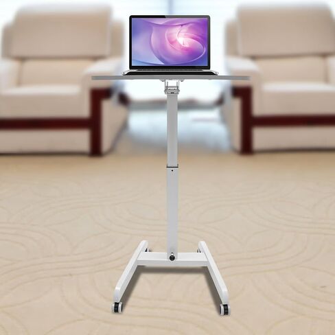 Mobile Lectern Laptop Workstation Height Adjustable Rolling Stand Tilting in Kuwait