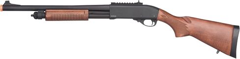 GoldenBall & Eagle M870 Three Round/Six Round-Shot Pump Action Gas Steel Airsoft Shotgun - Black & Wood in Kuwait