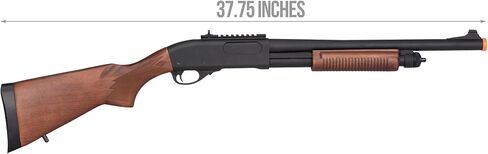GoldenBall & Eagle M870 Three Round/Six Round-Shot Pump Action Gas Steel Airsoft Shotgun - Black & Wood in Kuwait