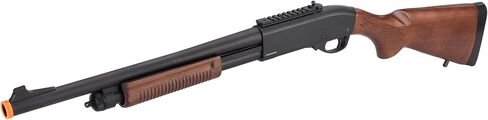 GoldenBall & Eagle M870 Three Round/Six Round-Shot Pump Action Gas Steel Airsoft Shotgun - Black & Wood in Kuwait
