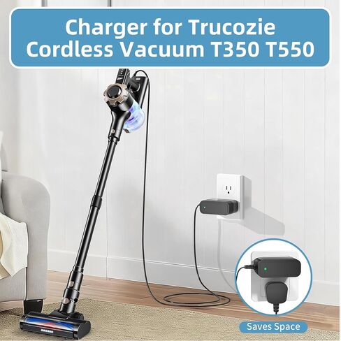 Charger for Trucozie Cordless Vacuum Cleaner T350 | Replacement Power Adapter Compatible with Trucozie T350 & T550 Stick Vacuum Cleaners in Saudi Arabia
