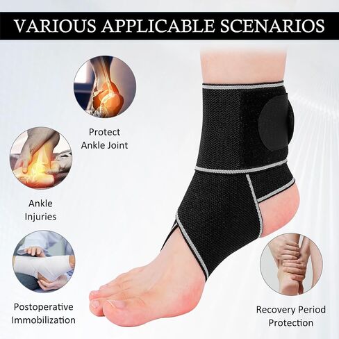 KTSAY Ankle Brace for Sprained Ankle, Ankle Support for Women & Men, Adjustable Compression Wrap for Achilles Tendonitis & Plantar Fasciitis Relief (Grey) in Saudi Arabia