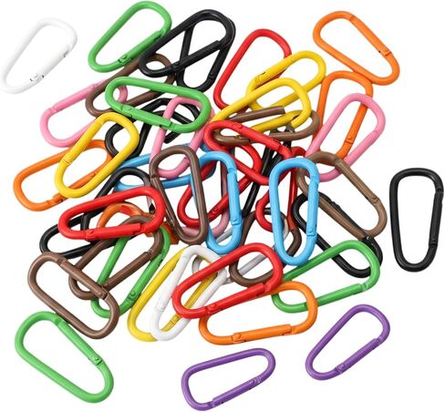 OVRUNS Carabiner Keychain Clip 30 PCS Random Colors Keyring Clip Bag Charm in Saudi Arabia