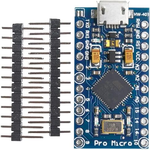 diymore Pro Micro Microcontroller 16MHz 5V with 2-Row Pins Header Module Board ATmega32U4 Module Board Micro USB Pro Micro Development Board Microcontroller in Kuwait