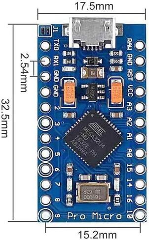 diymore Pro Micro Microcontroller 16MHz 5V with 2-Row Pins Header Module Board ATmega32U4 Module Board Micro USB Pro Micro Development Board Microcontroller in Kuwait