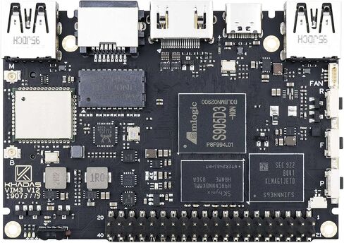كمبيوتر Khadas VIM3L Amlogic S905D3 ذو لوحة واحدة مع 1.2 سطح، فلاش SPI 16 ميجابايت، قابل للبرمجة MCU، تشغيل 4K بسرعة 75 إطارًا في الثانية، جيجابت إيثرنت مع WOL، بلوتوث 5.0، كمبيوتر المسرح المنزلي DIY (VIM3L Bare Board) in Kuwait