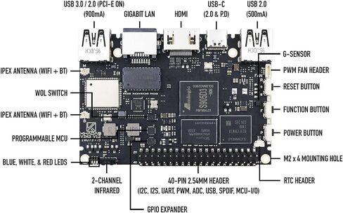 كمبيوتر Khadas VIM3L Amlogic S905D3 ذو لوحة واحدة مع 1.2 سطح، فلاش SPI 16 ميجابايت، قابل للبرمجة MCU، تشغيل 4K بسرعة 75 إطارًا في الثانية، جيجابت إيثرنت مع WOL، بلوتوث 5.0، كمبيوتر المسرح المنزلي DIY (VIM3L Bare Board) in Kuwait