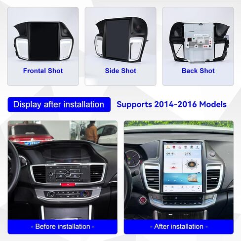 12.1 inch Tesla Style Radio for 2012-2017 Honda Accord Car Stereo Android Auto Touch Screen GPS Navigation Multimedia Player DSP Wireless Carplay (4-64GB) in Saudi Arabia