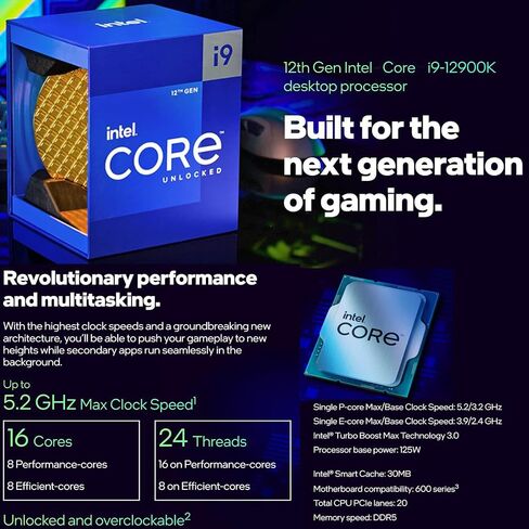 INLAND by Micro Center CPU Motherboard Intel i9-12900K 12th Gen 16-Cores LGA 1700 Desktop Processor with ASUS Z790 Gaming WIFI7 ATX Motherboard in Kuwait
