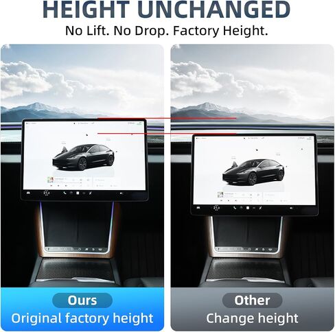 Screen Swivel Mount for Model Y 2019-2024 & Model 3 2017-2019 2021-2023 Center Console Touchscreen Four Directions 35° Screen Rotating Bracket for Tesla Maintains Original Screen Height in Kuwait