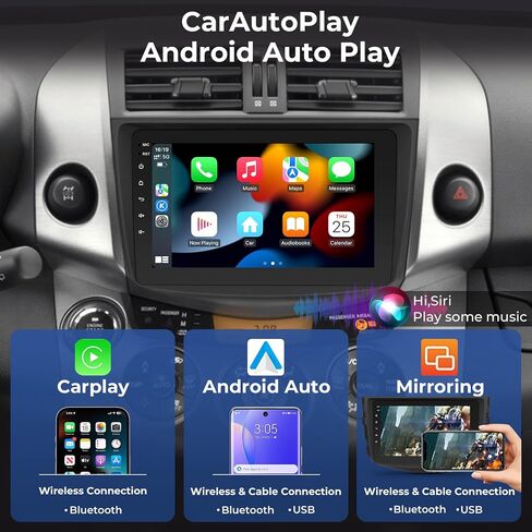 Car Radio Stereo for Toyota RAV4 2006-2012, CarPlay & Android Auto, 4+64GB in Kuwait