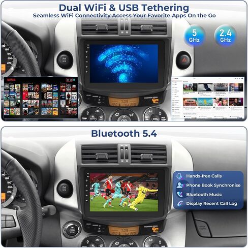Car Radio Stereo for Toyota RAV4 2006-2012, CarPlay & Android Auto, 4+64GB in Kuwait