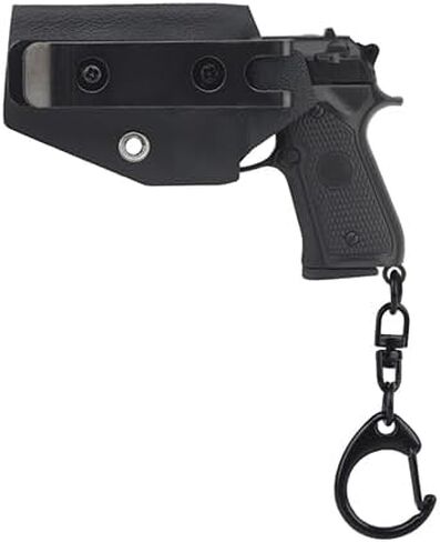 Lancer Tactical Tactical Pistol Keychain Detachable Mini M9 Keychain with Holster (Color: Black) in Saudi Arabia