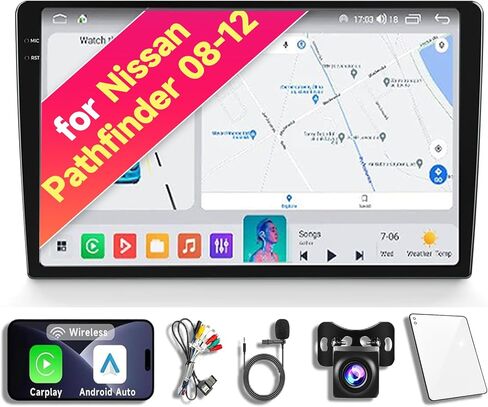 Android 14 Car Radio Stereo for 2008-2012 Nissan Pathfinder, 10.1 Inch Touch Screen Head Unit with Wireless CarPlay Android Auto, GPS Navigation Bluetooth WiFi 5G DSP SWC Backup Camera in Saudi Arabia