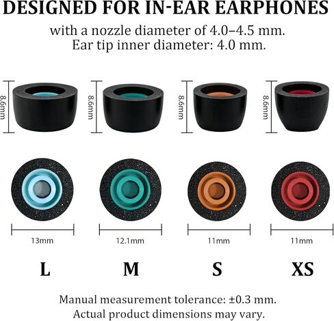 Aiivioll Memory Foam Replacement Eartips for Sony WF-1000XM5 WF-1000XM6, Noise Isolating Ear Tips in 4 Sizes XS/S/M/L, Black in Saudi Arabia