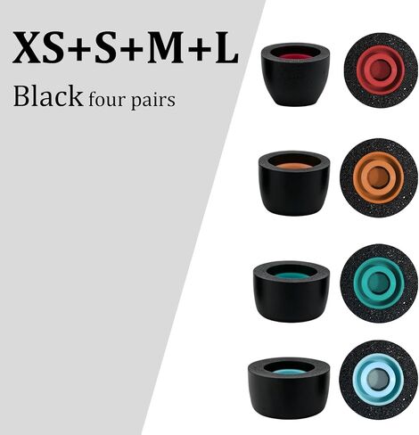 Aiivioll Memory Foam Replacement Eartips for Sony WF-1000XM5 WF-1000XM6, Noise Isolating Ear Tips in 4 Sizes XS/S/M/L, Black in Saudi Arabia
