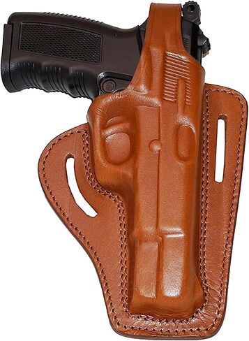 Browning HP Leather Holster, 2 Slot Pancake OWB Leather Holster Thumb Break Right Hand Handmade! in Kuwait