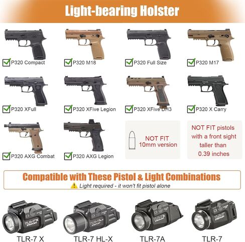 Tactical Scorpion Gear IWB Light Bearing Kydex Holster Right Hand Fits: P320 M18+TLR-7X in Saudi Arabia