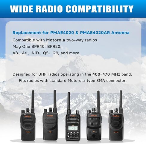 Mag One UHF 400-470MHz Antenna Replacement for Motorola BPR40 A8 (PMAE4020) in Saudi Arabia