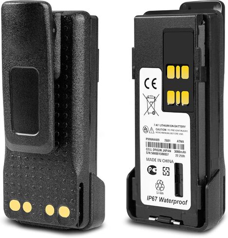 JINTION PMNN4409AR PMNN4409BR 7.4V 3000mAh Two-Way Radio High-Capacity Battery IP 67 Waterproof Replacement for Motorola XPR3500 XPR7350 XPR7550 XPR3300 APX2000 DP4400 APX4000 PMNN4544 Belt Clip in Kuwait