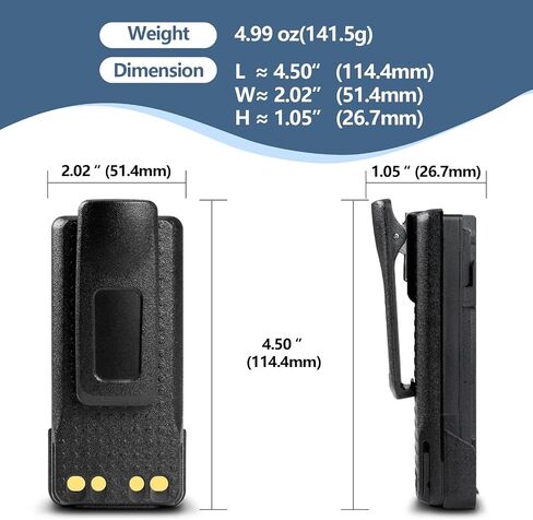 JINTION PMNN4409AR PMNN4409BR 7.4V 3000mAh Two-Way Radio High-Capacity Battery IP 67 Waterproof Replacement for Motorola XPR3500 XPR7350 XPR7550 XPR3300 APX2000 DP4400 APX4000 PMNN4544 Belt Clip in Kuwait