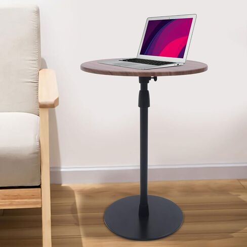 Laptop Floor Stand Height Adjustable Rolling Notebook Stand with Wooden in Saudi Arabia