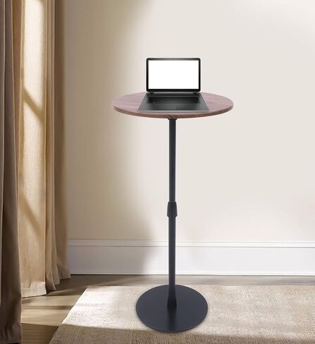 Laptop Floor Stand Height Adjustable Rolling Notebook Stand with Wooden in Saudi Arabia