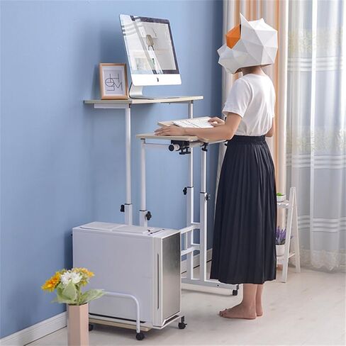 PlayfulPals Rolling Laptop Desk on Wheels, Adjustable Height Mobile Desk in Saudi Arabia