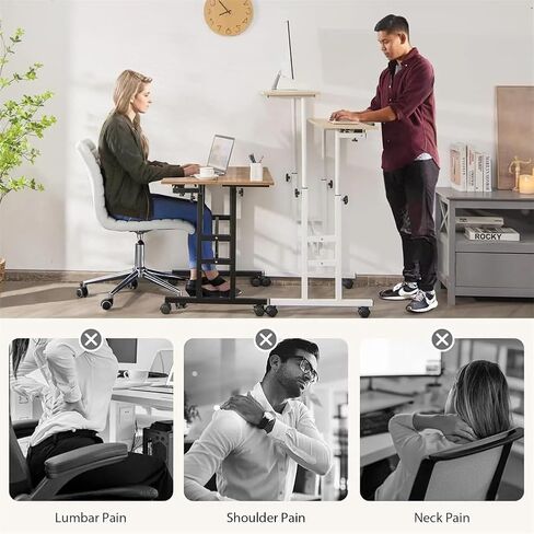 PlayfulPals Rolling Laptop Desk on Wheels, Adjustable Height Mobile Desk in Saudi Arabia