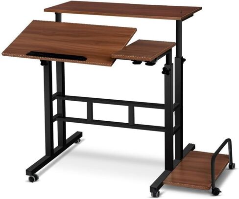 PlayfulPals Rolling Laptop Desk on Wheels, Adjustable Height Mobile Desk in Saudi Arabia