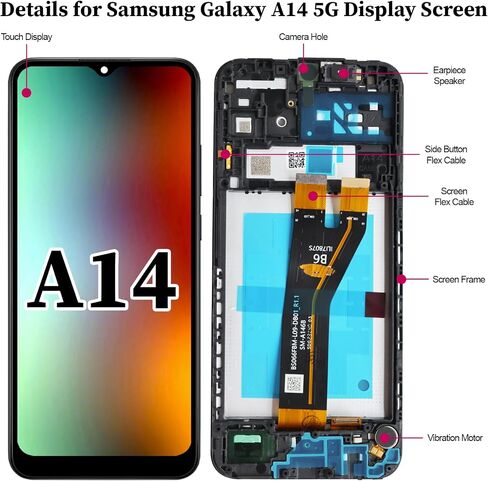 for Samsung A14 5G A146P Screen Replacement with Frame Ear Speaker in Kuwait