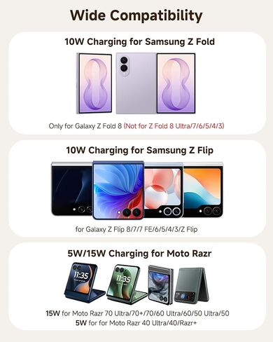 Foldable Wireless Charging Stand for Galaxy Z Fold 8 & Moto Razr Series in Saudi Arabia
