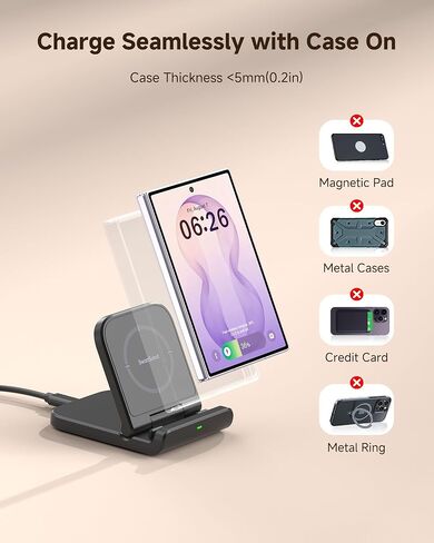 Foldable Wireless Charging Stand for Galaxy Z Fold 8 & Moto Razr Series in Saudi Arabia