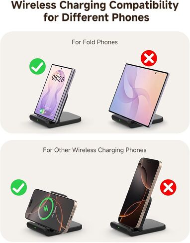 Foldable Wireless Charging Stand for Galaxy Z Fold 8 & Moto Razr Series in Saudi Arabia