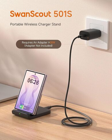 Foldable Wireless Charging Stand for Galaxy Z Fold 8 & Moto Razr Series in Saudi Arabia